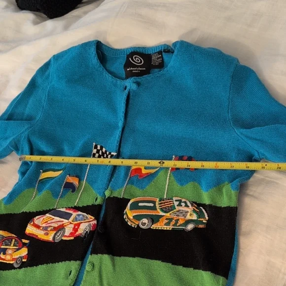 Vintage Michael Simon Blue Knit Cardigan - Picture 7 of 15